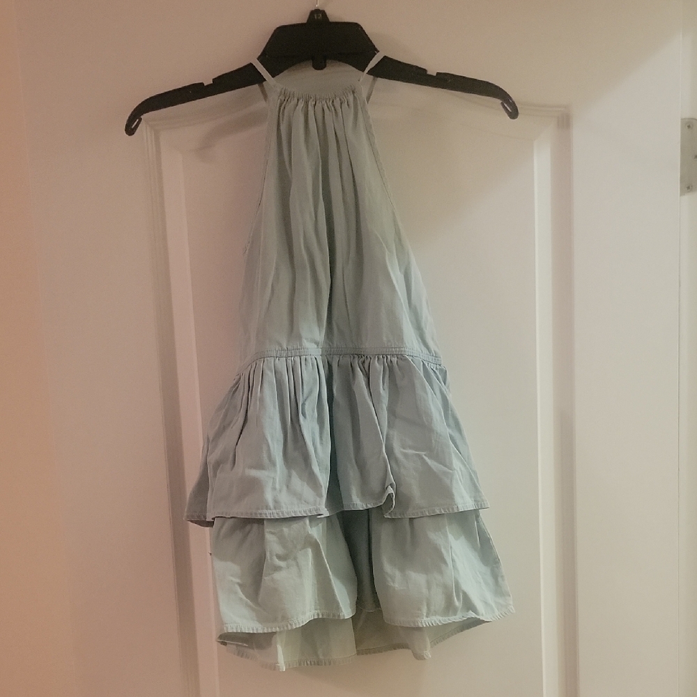Light Blue Tiered Kids Dress